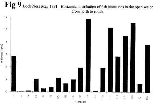 Loch Ness Horizontal Distribution of Fish Biomass 